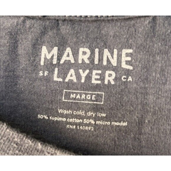 Marine Layer High Seas Graphic T-Shirt Blue Yellow Men’s Size Marge Surf Beach - Picture 4 of 5